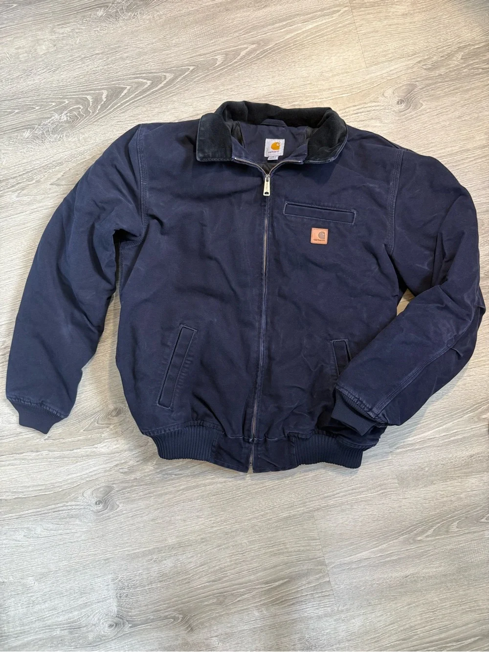 Carhartt Bankston Sandstone Duck Bomber Jacket in Midnight (Navy) 101228-403